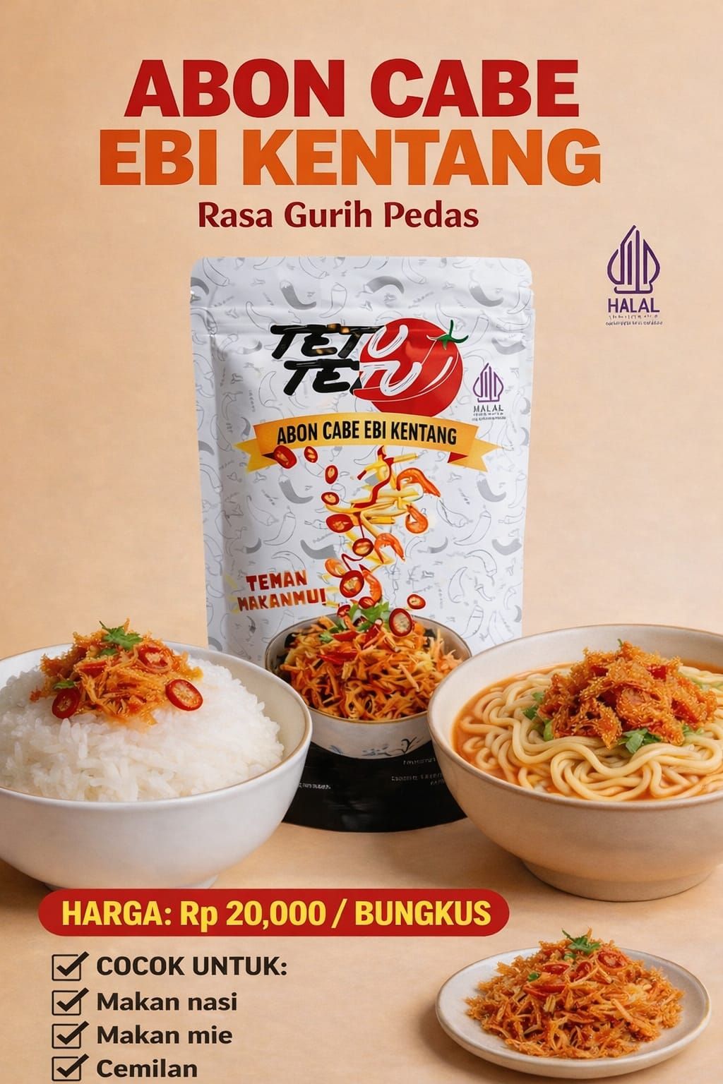 abon cabe ebi kentang