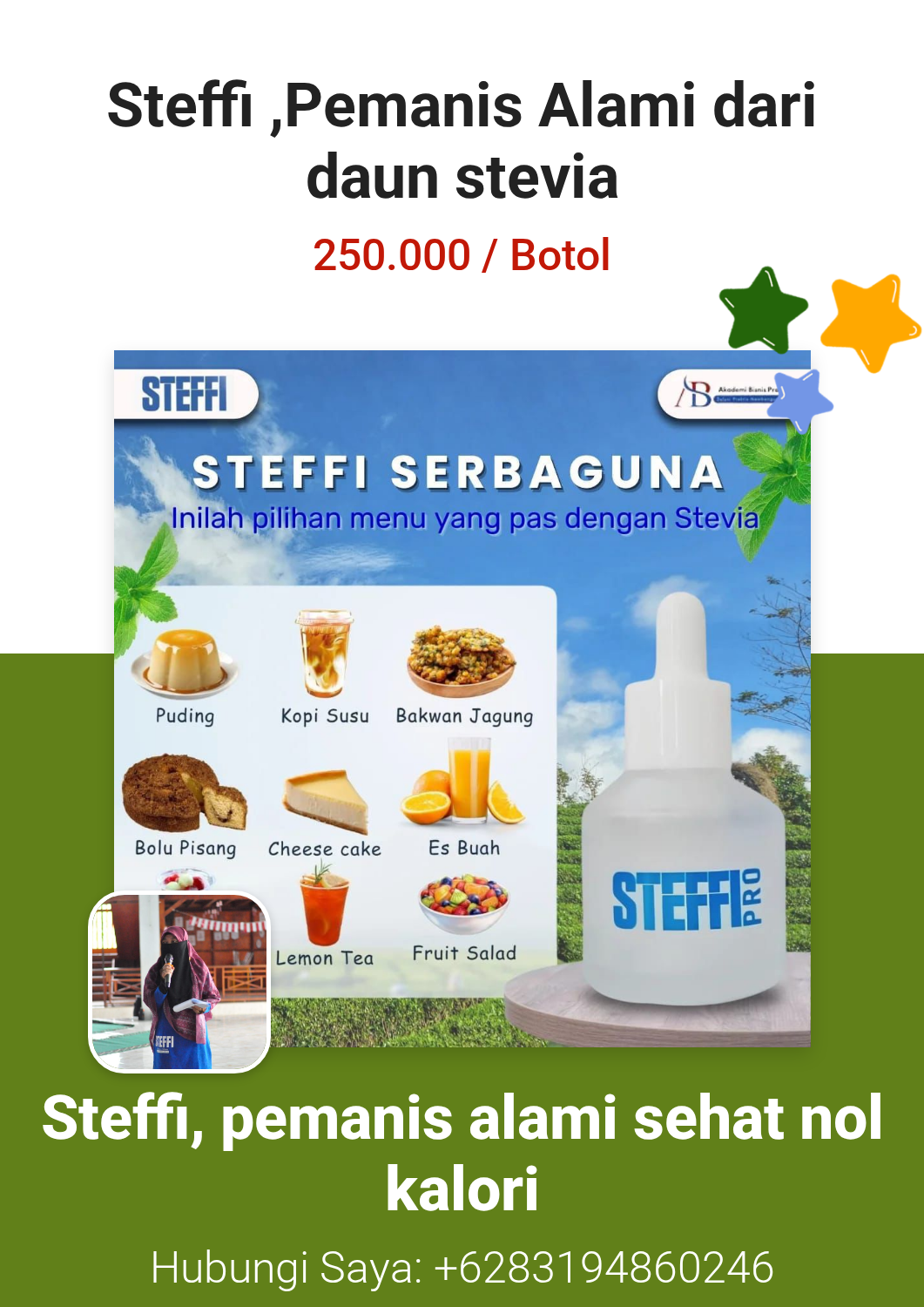 Steffi ,Pemanis Alami dari daun stevia