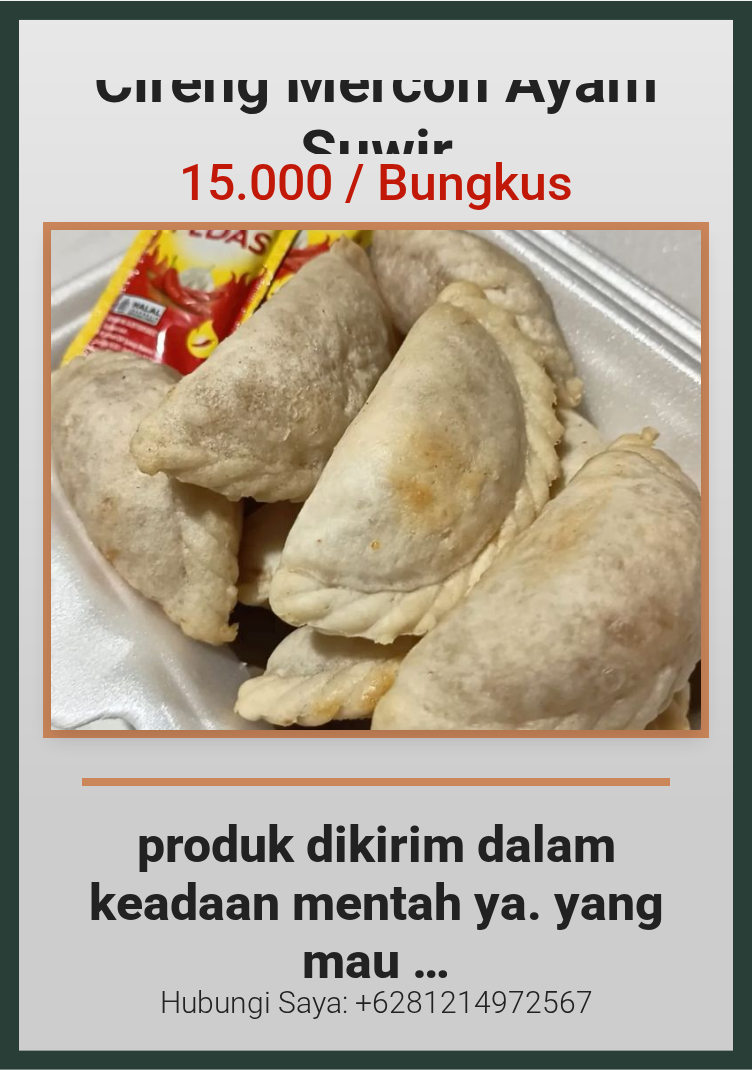 Cireng Mercon Ayam Suwir