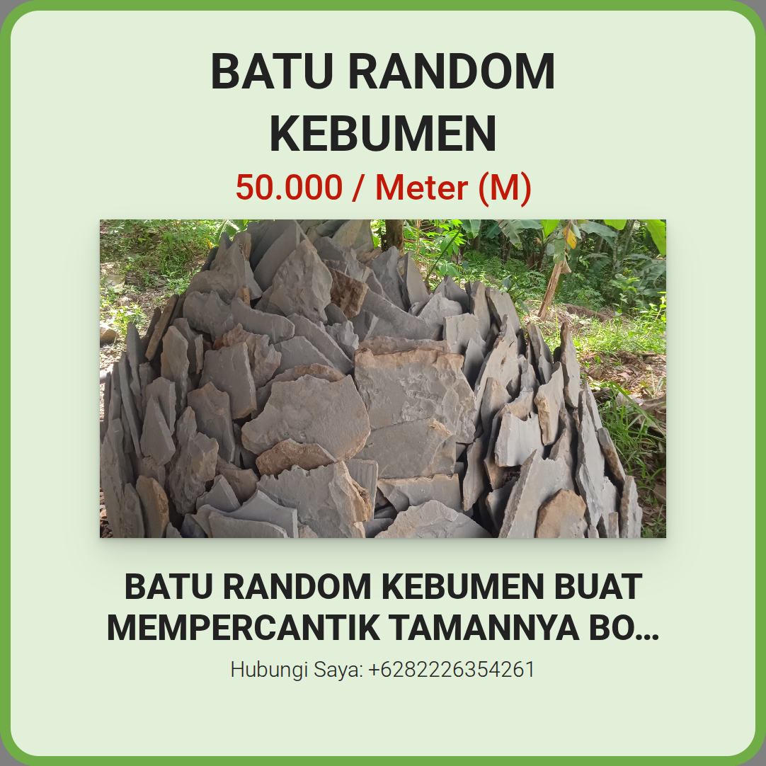 Promosi BATU RANDOM KEBUMEN