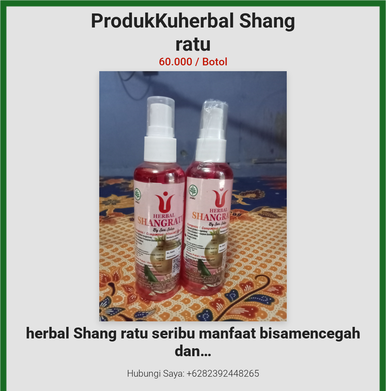 ProdukKuherbal Shang ratu