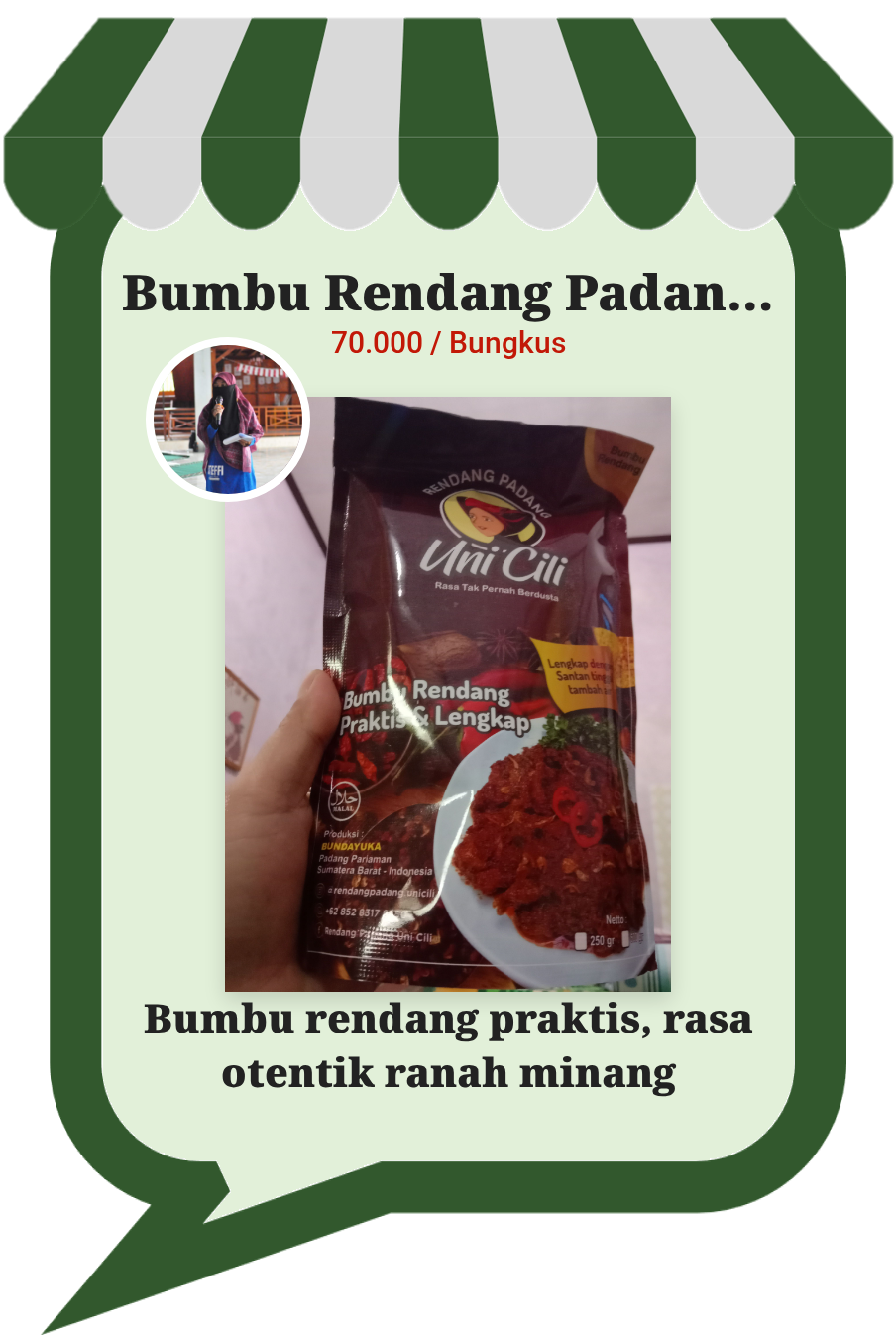 Bumbu Rendang Padang Uni Cili