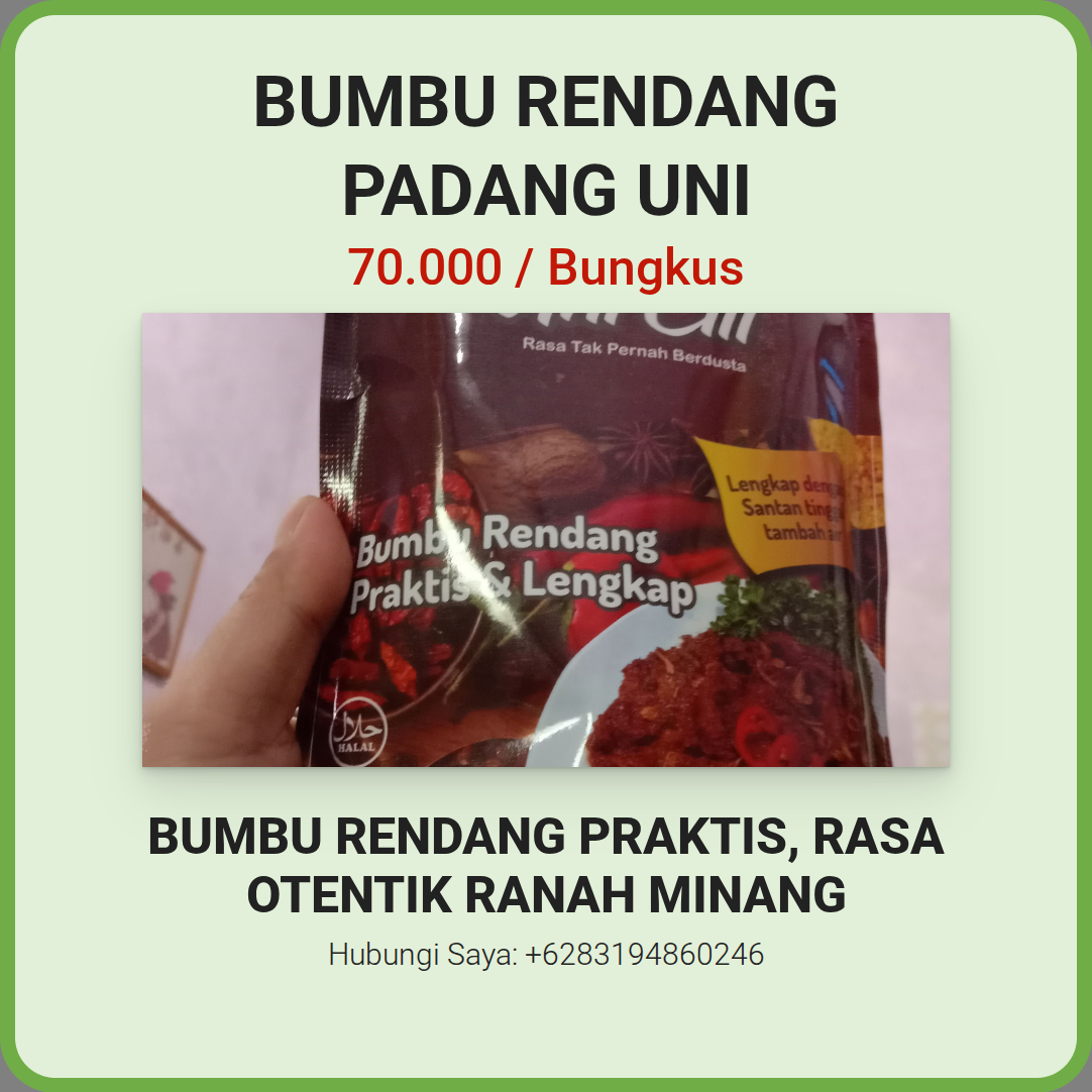 Bumbu Rendang Padang Uni Cili