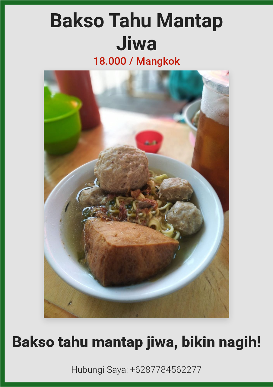 Bakso Tahu Mantap Jiwa