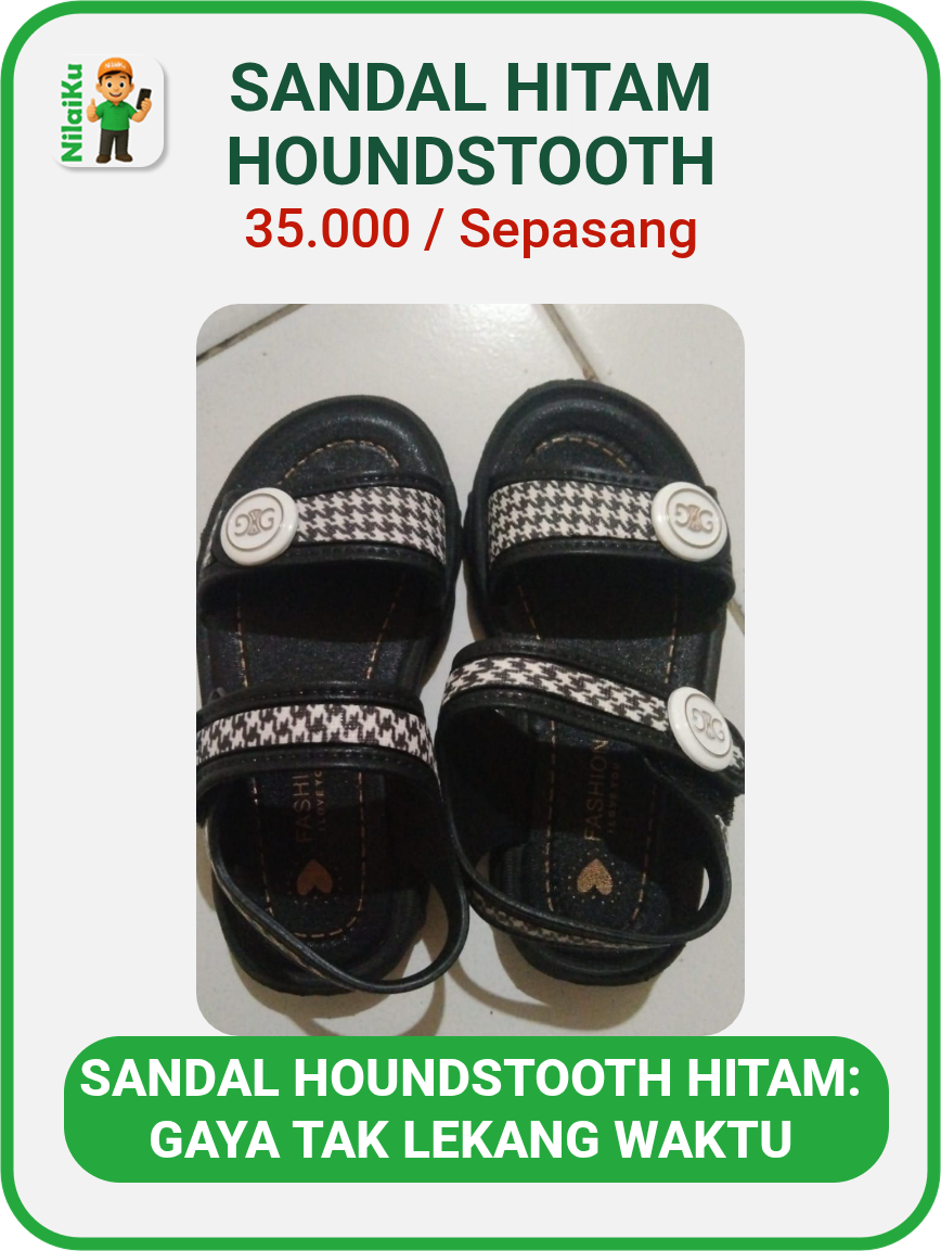 Promosi Sandal Hitam Houndstooth