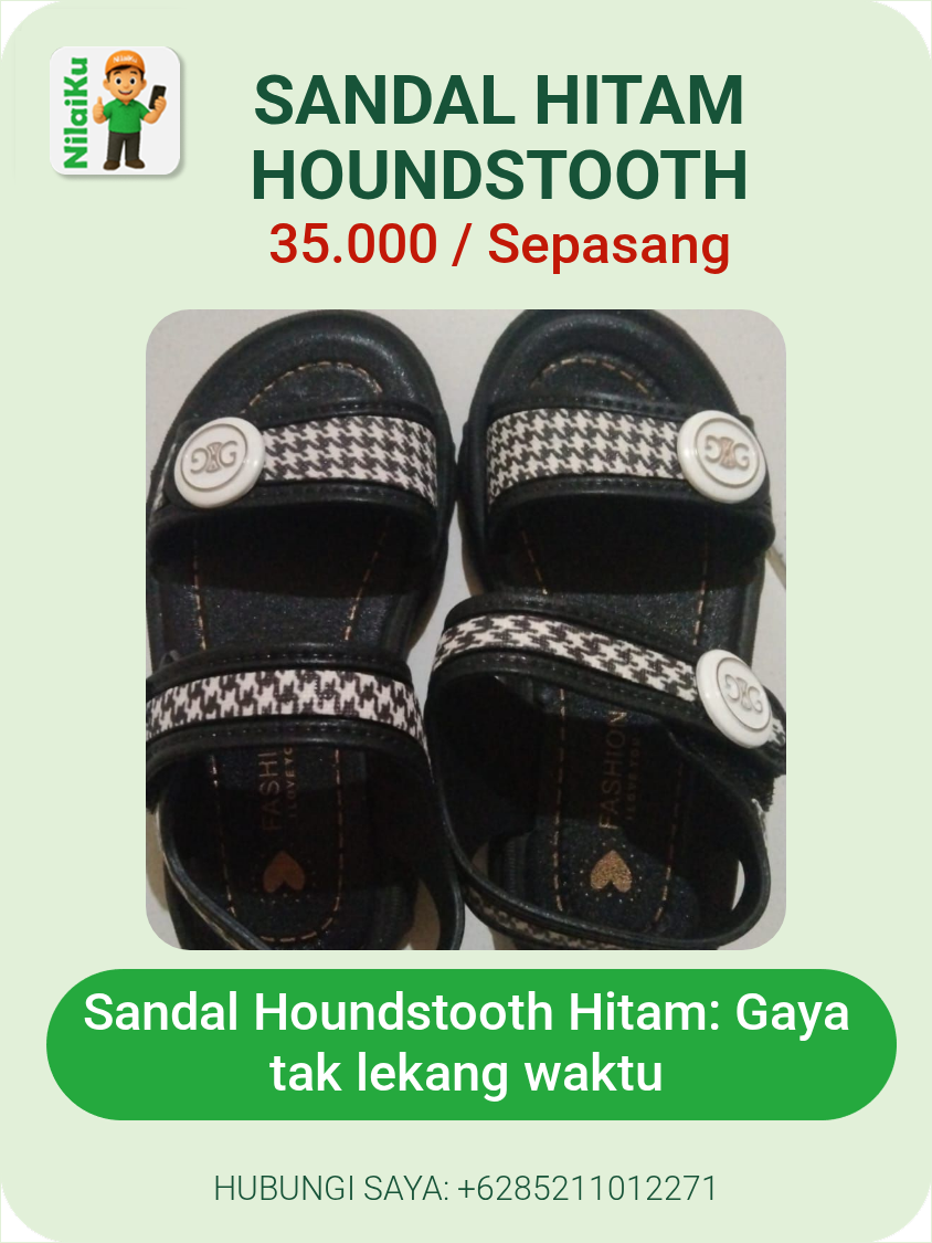 Promosi Sandal Hitam Houndstooth