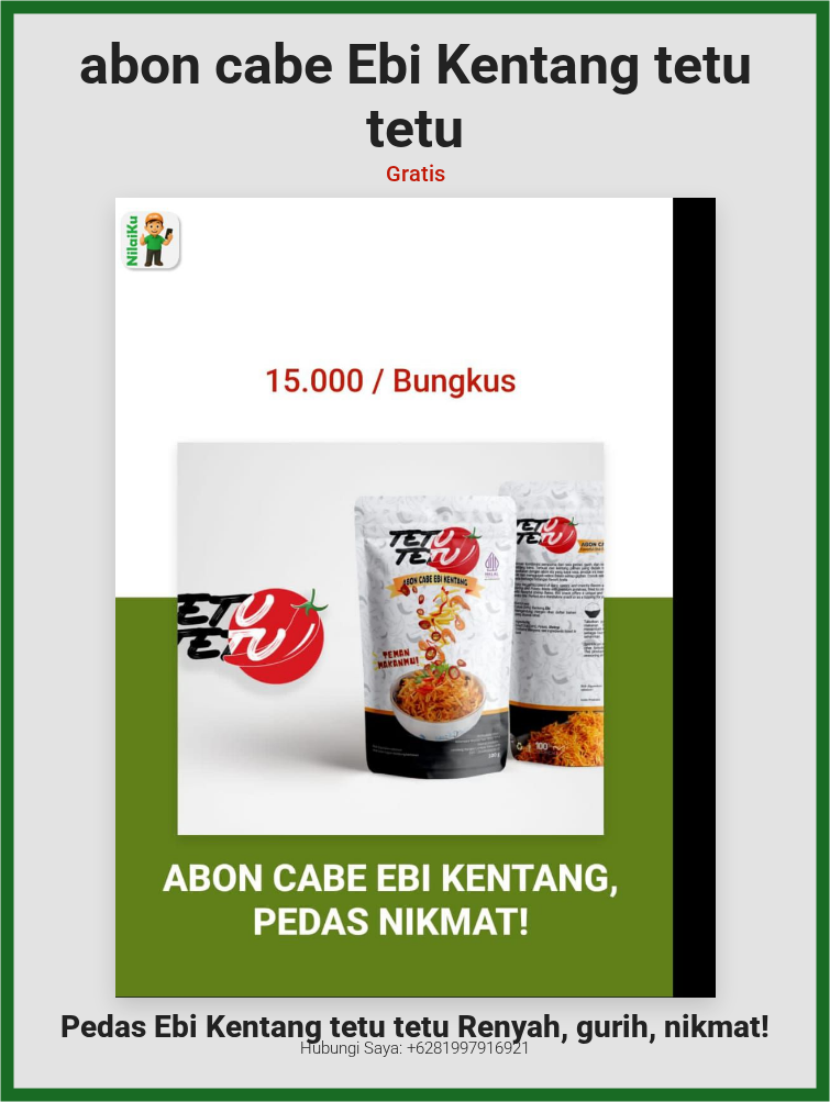 abon cabe Ebi Kentang tetu tetu