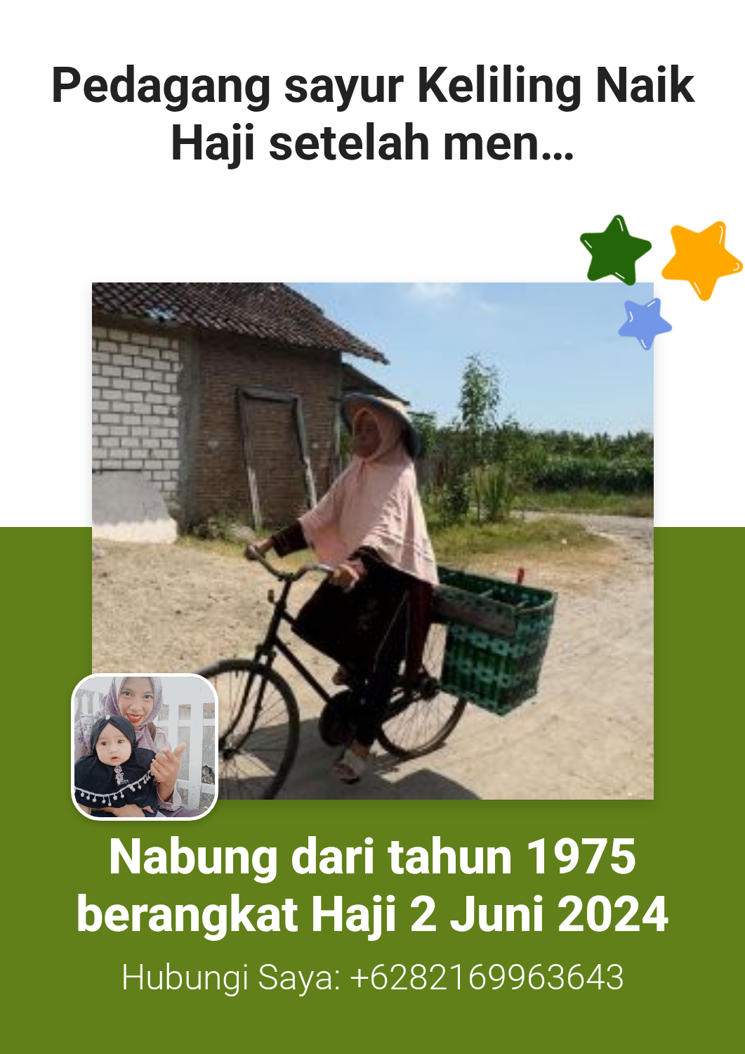 Pedagang sayur Keliling Naik Haji setelah menabung 49 tahun